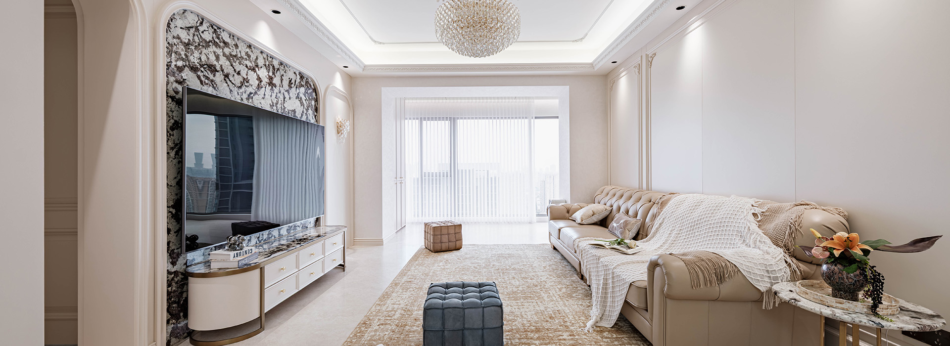 月亮灣壹號裝修,法式輕奢風(fēng)格